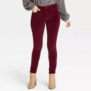 Universal Thread High Rise Skinny Burgundy Thin Ribbed Corduroys 14 32R